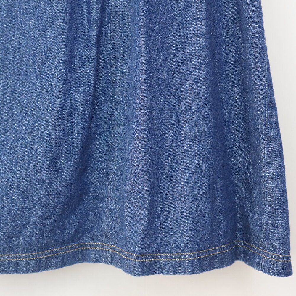 Tabloid Denim Wrap Dress Sz Small Retro Grannycore Cottage Farm Classic Western - Picture 7 of 13